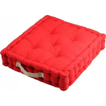 Polštář Podlahový Polštář DUO 45x45x10 ČERVENÁ vysoká prošívaná rukojeť sedáku