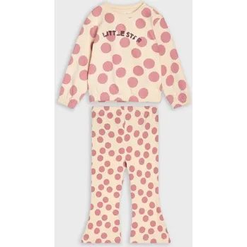 Dívčí mikina Sinsay - Souprava mikiny a&nbsp;kalhot - krémová - 420GK-01X - 420GK-01X-74