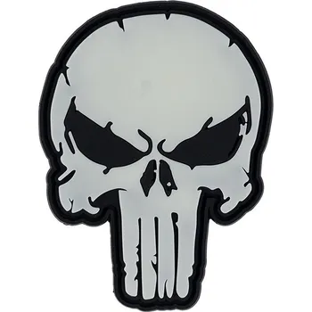 Nášivka Nášivka PUNISH SKULL GLOW velcro 3D PVC