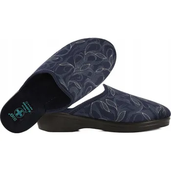 Dámské pantofle ADANEX 29833 TEXTILNÍ DOMÁCÍ PANTOFLE PANTOFLE SANDÁLE NA KLÍNKU BIO PU Námořnická Modrá 41