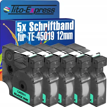 Pásek do tiskárny 5x Páska do DYMO D1 45019 12mm x 7m S0720590 zelená