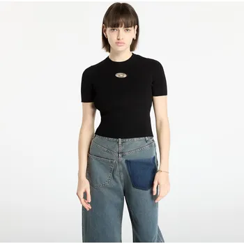 Tričko DIESEL M-Valari-Ss Knitwear Black L