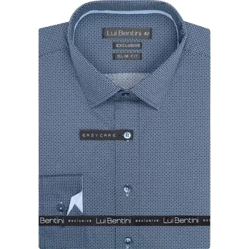 Košile AMJ kolekce Lui Bentini Slim fit modrý vzor LDS250 velikost: 38, délka rukávu: dlouhý rukáv