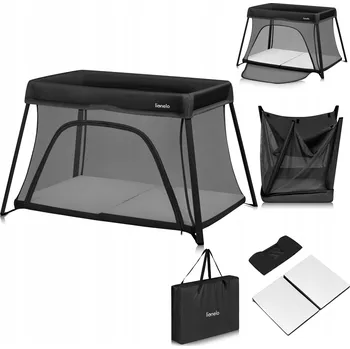 Dětská postýlka Dětská cestovní postýlka + ohrádka 3v1 Lionelo LO-ALICE BLACK