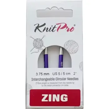 Jehlice KnitPro Zing vyměnné kruhové jehlice 5Cm 3,75mm (Special IC Interchangeable Needles 3,75 mm)