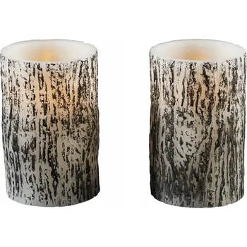 Svíčka Livarno Home LED svíčky z vosku, 2 ks, vzhled dřeva