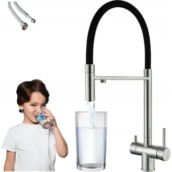 Vodovodní baterie Kuchyňská stojánková baterie WEZER TOP stříbrná