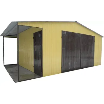 Přístřešek na auto 55. Plechová garáž 6 x 5 m