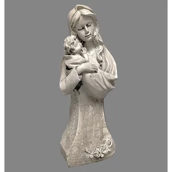 Zahradní dekorace Madona s děckem na podstavci