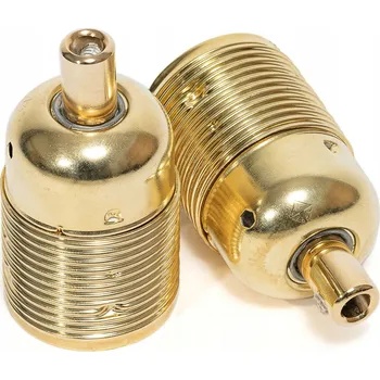 Objímka na žárovku Kovová zlatá objímka žárovky E27 s dlouhým závitem a zlatým zámkem