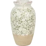 Keramická váza se zelenými květy Carlijn L – 21x37 cm