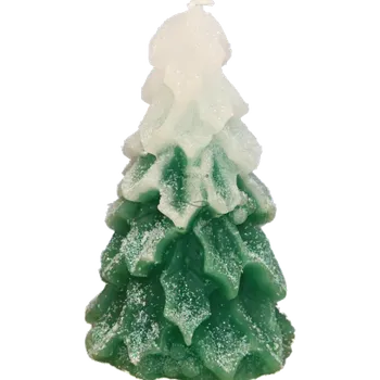 Svíčka Svíčka STROMEK JMELÍ – třpyt ledově zelená, vanilka & zasněže...