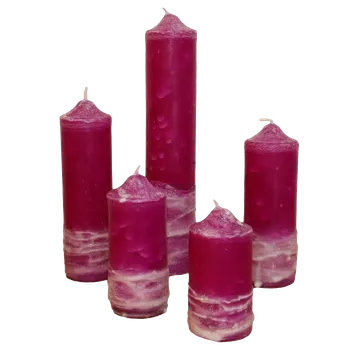 Svíčka Kolekce válcových svíček MAGENTA – ručně vyráběná elegance s ...