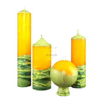 Svíčka Kolekce svíček GERBERA – ručně vyráběná sada s certifikovaným...