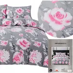 Povlečení FLANELOVÉ 200x220 HRUBÁ TEPLÁ flanelová bavlna komplet ANN květy