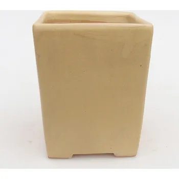 Květináč Keramická bonsai miska 7,5 x 7,5 x 10 cm béžová