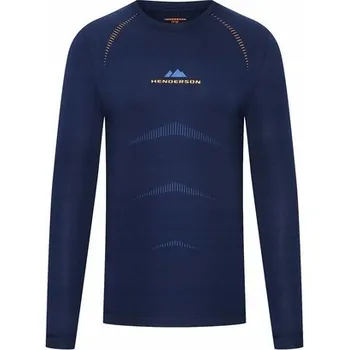 Pánské tričko Henderson tričko 22969-59X kulatý dlouhý rukáv modré velikost L
