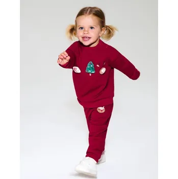 Dívčí kalhoty Sinsay - Tepláky s vánočním motivem - červená - 444GK-33X - 444GK-33X-74