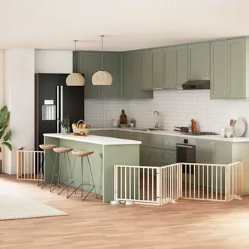 klec pro psa VidaXL Zábrana pro psy s dvířky skládací 12 panelů 960 cm topol