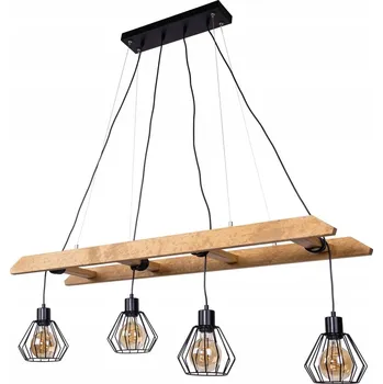 SPOT Light Závěsná lampa 4xE27 60W Borovice Hnědá s černými stínítky