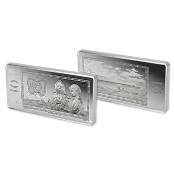 Dívky s šátky - Legendární desetikoruna v 1 kg ryzího stříbra