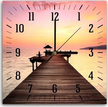 Hodiny Moderní dřevěné HODINY nástěnné s OBRAZEM 60x60