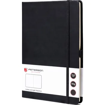 Ledvinka Peterson zápisník A5 s pevnou vazbou a potiskem puntíků Barva: Černá