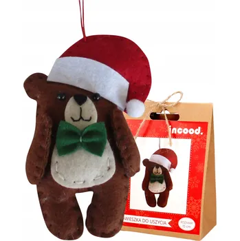 kreativní sada Kreativní vánoční sada na šití - Mikulášská plst sada - medvídek