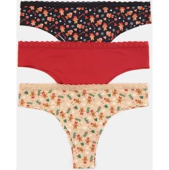 Dámská móda Sinsay - Sada 3&nbsp;kusů brazilských kalhotek - vícebarevná - 000GU-MLC - 000GU-MLC-XL