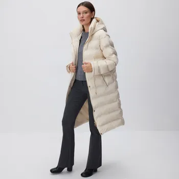 Reserved - Dlouhá bunda s kapucí - krémová - 695HD-01X - 695HD-01X-S