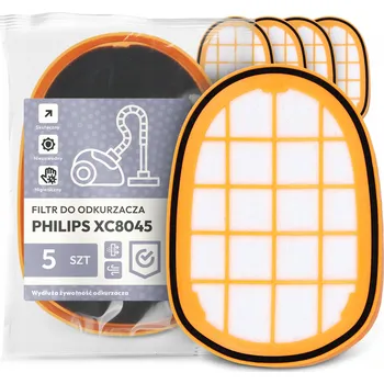 Filtr do vysavače 5x FILTR do VYSAVAČE Philips XC8045 Vzduchový Pěnový OMYVATELNÝ EM-W