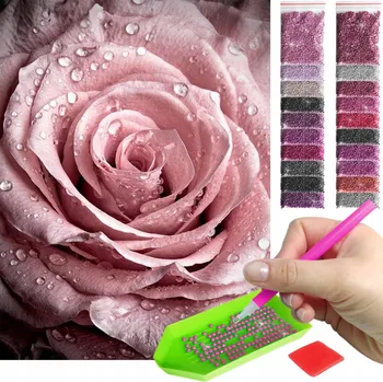 Diamantové malování Diamantová výšivka diamantové malování mozaika pro děti 5d růže květina příroda
