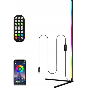 Stojací lampa ROHOVÁ STOJACÍ LAMPA BLUETOOTH LED RGB S DÁLKOVÝ OVLADAČ