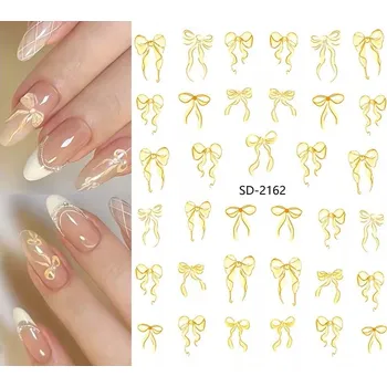 samolepka Samolepky na nehty Žluté Stužky Mašličky S186