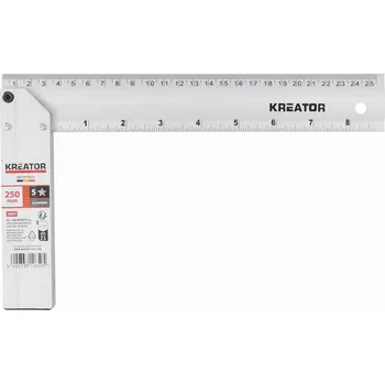 Úhloměr Úhelník 250mm ALU - HIGH QUALITY KREATOR KRTH70501