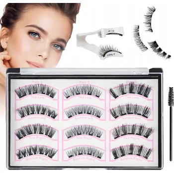 Umělé řasy Magnetické Řasy Umělé Dlouhé Řasy Sada 6 Párů + Pinzeta + Kartáček