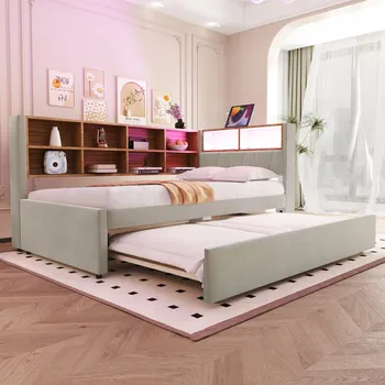 Postel Patrová postel Arhatreya moderní 90 x 200 cm šedá