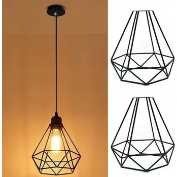ZÁVĚSNÉ STROPNÍ SVÍTIDLO LED LOFT RETRO LUSTR Z DRÁTU E27 ČERNÝ ZD74E