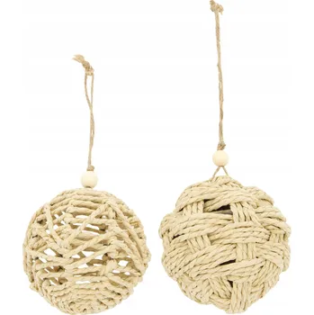 Vánoční dekorace Vánoční Koule z juty 11x11x11 cm