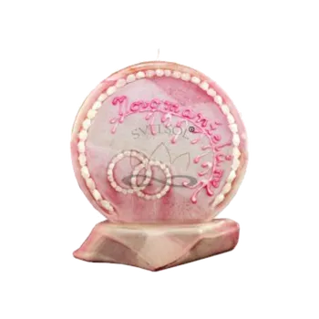 Svíčka Svíce kruh svatební s kameny 3