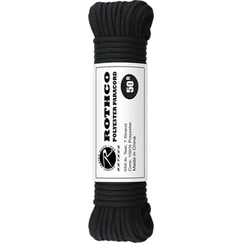 Horolezectví PARACORD 550-Lb 15m-4mm ROTHCO ČERNÝ