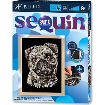 Diamantové malování Kitfix Třpytivá kreativní sada s flitry Sequin art Blue premium - Mops 8+