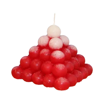 Svíčka Svíčka PYRAMIDA PERLY ledová červená – ručně vyráběná v Králo...