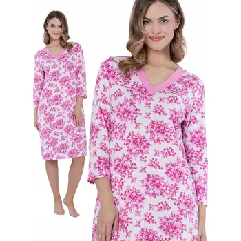 Dámská košile Leveza MARIANNA - růžová bavlněná dámská košile s květinovým vzorem, velikost XL