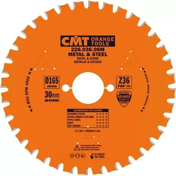 Pilový kotouč Pilový kotouč na železo - D165x1,6 d30 Z36 HW, - C22603606M, CMT Industrial