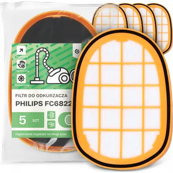 Filtr do vysavače 5x FILTR do VYSAVAČE Philips FC6822 Vzduchový Pěnový OMYVATELNÝ EM-W