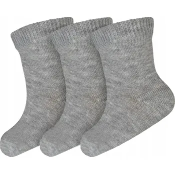 3 páry Dětské bavlněné ponožky světle šedé melírované Milusie, vel. 21/22