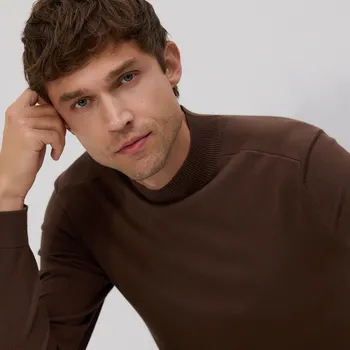 Pánský svetr Reserved - Svetr s viskózou - hnědá - 041FR-88X - 041FR-88X-M