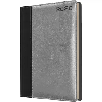 Kalendář KALENDÁŘ A5 2026 TÝDENNÍ KNIŽNÍ RAŽENÁ OBÁLKA ČERNÁ