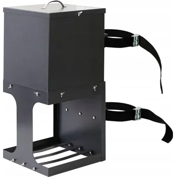 krmítko pro hospodářská zvířata Závěsný kovový krmelec pro jeleny a koně 56x25x25 cm, černý